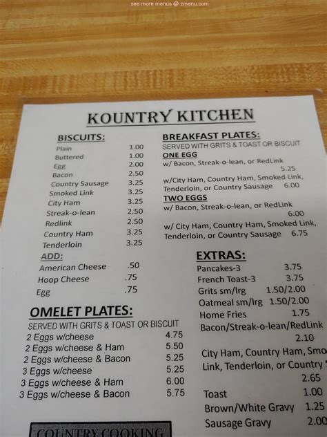 Online Menu Of Kountry Kitchen Restaurant Lagrange Georgia 30240 Zmenu