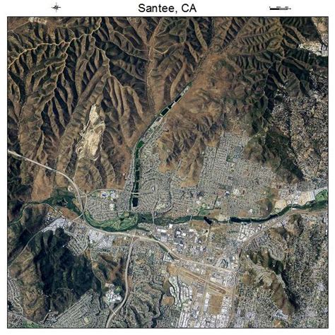 Aerial Photography Map Of Santee Ca California