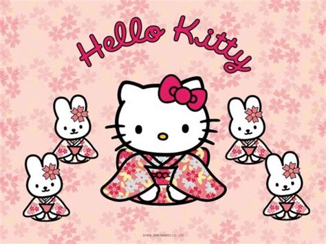 Hello Kitty Wallpaper Kimono Hello Kitty Sakura 1024x768 Wallpaper