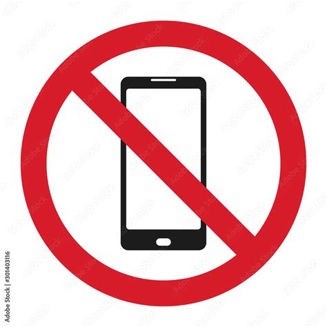 No Cell Phone Sign Mobile Phone Symbol Stock Vector Adobe Stock