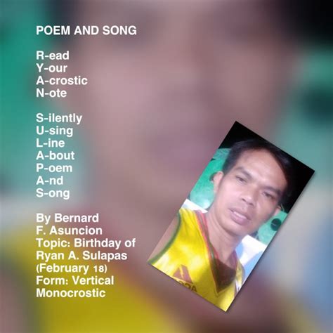 poem and song by bernard f asuncion poem and song poem