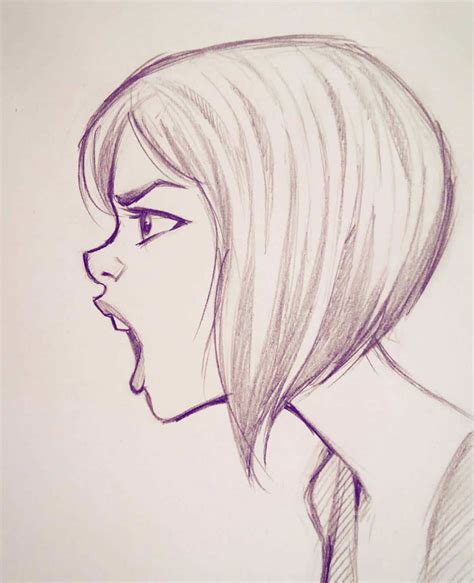Female Face Side View Drawing Reference And Sketches For Artists