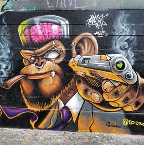 Crazy Monkey Piece Murals Street Art Graffiti Art Graffiti Murals