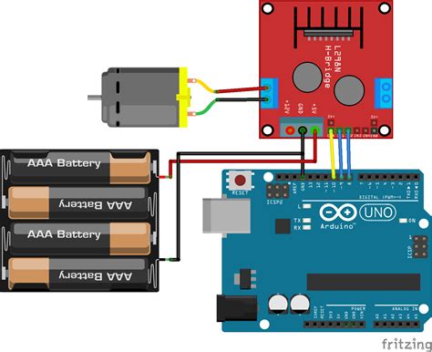 arduino and l298n circuit diagram dc motor control arduino arduino projects arduino programming