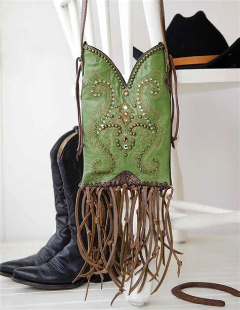 Black Western Boot Purse With A Classy Raised By Griffinscloset Light