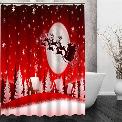 Merry Christmas Shower Curtain New High Quality Custom Bath Curtain