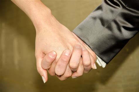 Wedding Couple Holding Hands Stock Photo Image Of Holding Hand