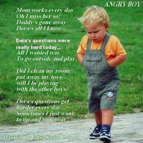 Now your world is about to change. ANGRY BOY - Poems for Children