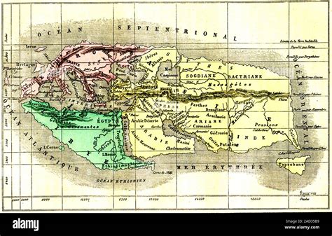 El Mundo Por Estrabón 1886 Réplica De Un Mapa Del Mundo Conocido Según