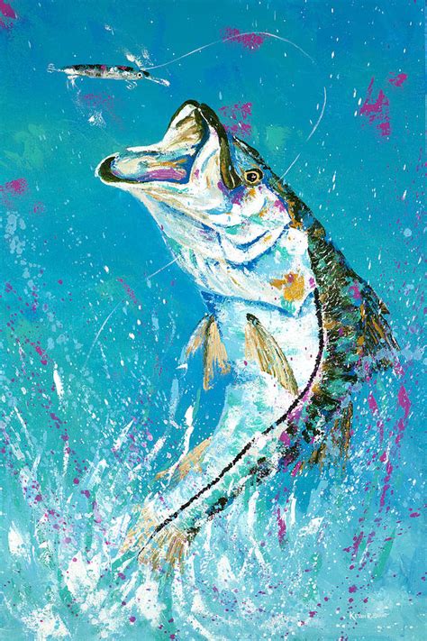 Pallet Knife Jumping Snook Painting By Kevin Brant Fine Art America