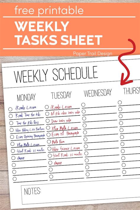 Free Printable Weekly Checklist Paper Trail Design Planner