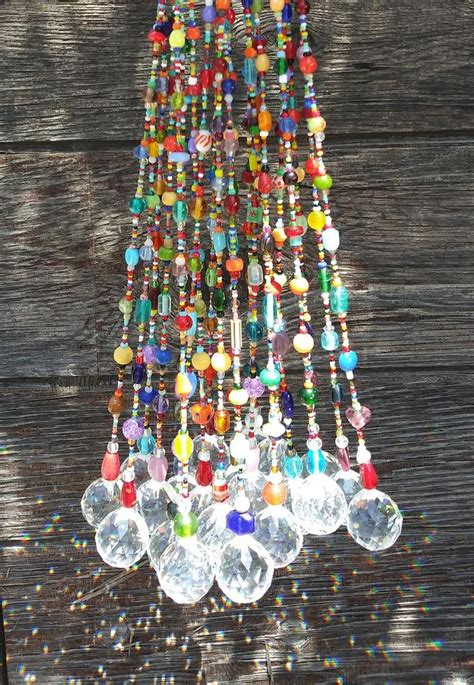 Beaded Crystal Hanging Window Sun Catcher Boho Feng Shui Mobile