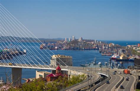Top View Of Vladivostok Golden Horn Bay Stock Photo Image Of