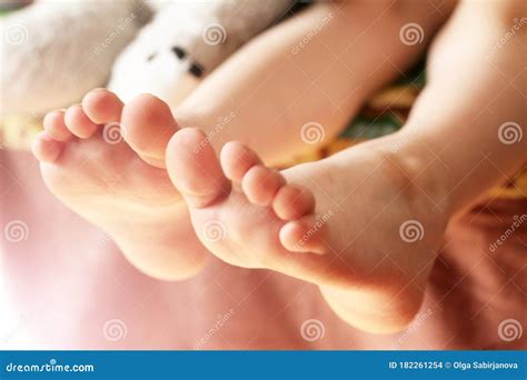 Children`s Feet In The Sunlight Body Parts Stock Photo Image Of