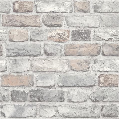 Grandeco Vintage House Brick Pattern Wallpaper Faux Effect Textured A28902 Pastel I Want
