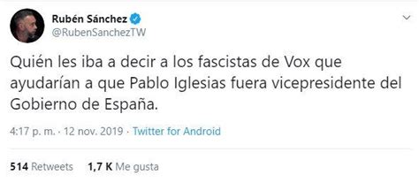 El Mensaje De Rubén Sánchez Facua A Vox Tras El Preacuerdo Entre Psoe
