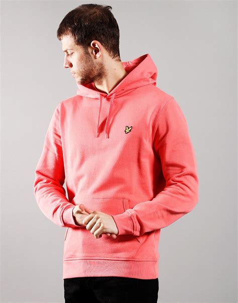 Lyle And Scott Pullover Hoodie Punch Pink Terraces Menswear