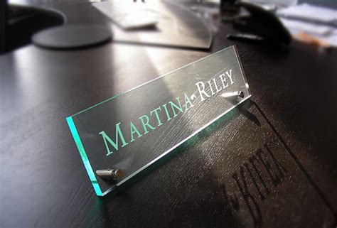 For managers, supervisors or ceos, our exclusive executive glass personalized name plate makes a unique, professional gift for anyone. High Class NAME PLATE raster engraving for YOUR DESK ...