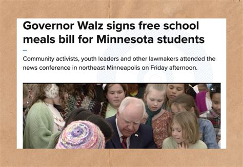 Kare 11 Governor Walz Signs Free School Meals Bill For Minnesota