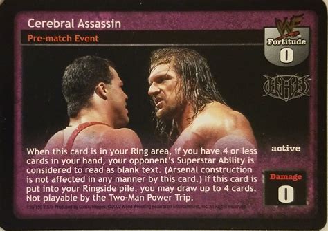 Cerebral Assassin Wwe Raw Deal Superstar Cards Triple H Carte