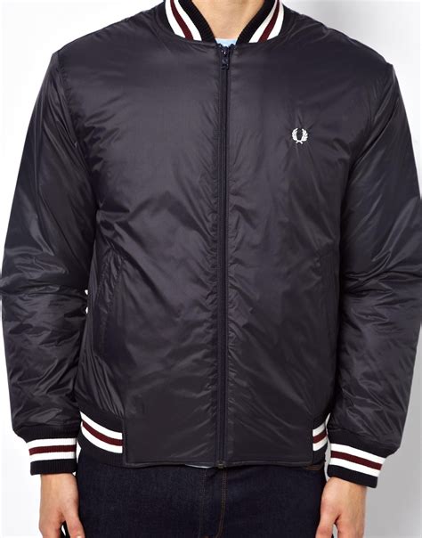 Fred Perry Bomber Jacket With Tipping In Blue For Men Lyst