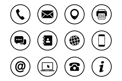 Premium Vector Contact Us Icons Communication Icons Set Business Card