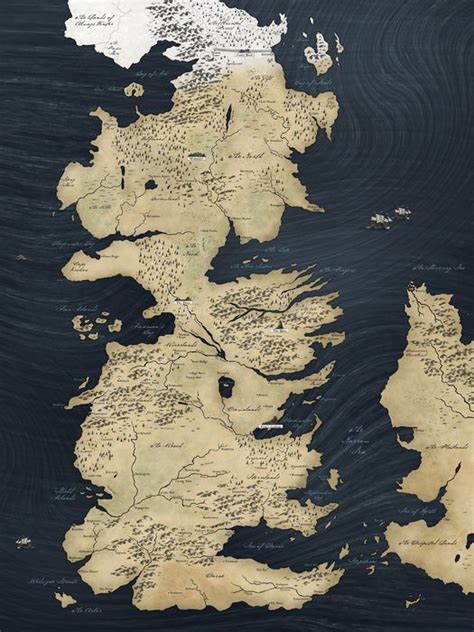 Seven Kingdoms Of Westeros Map Game Of Thrones 16x12 Print Poster