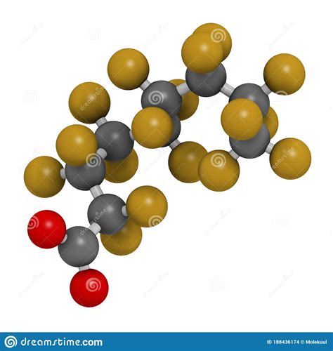 Perfluorononanoic Acid PFNA Perfluorononanoate Surfactant Molecule 3D