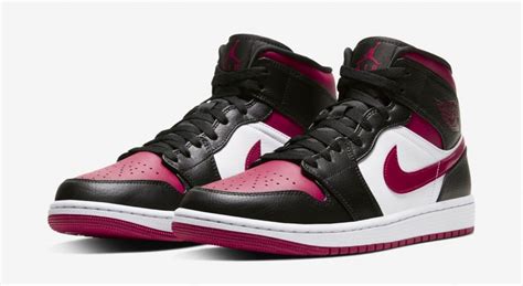 Air Jordan 1 Mid Black Noble Red Available Now