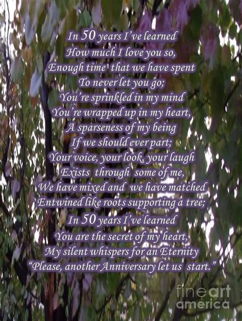 50 Year Anniversary Poem Painting By Cynthia Parker Pixels