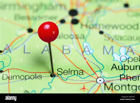 Selma Pinned On A Map Of Alabama Usa Stock Photo Alamy
