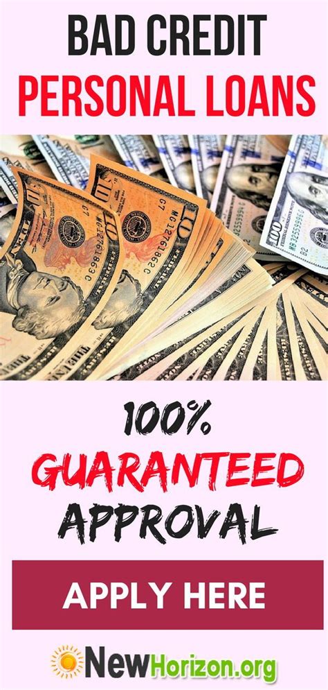There is no collateral, down payment, or security deposit required. Bad Credit Personal Loans - 100% Guaranteed Approval ...