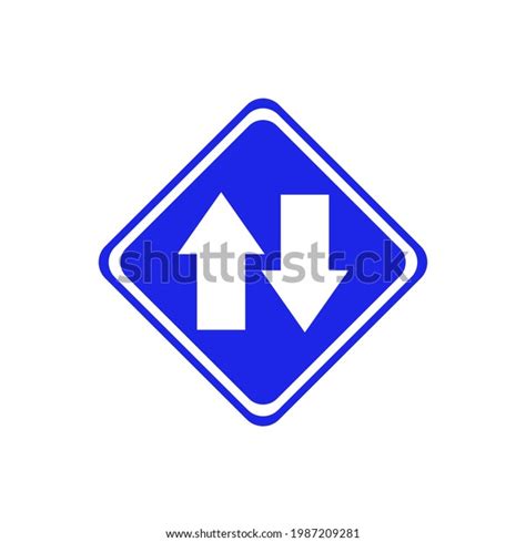 Two Way Road Sign Vector Illustration Stock Vector Royalty Free