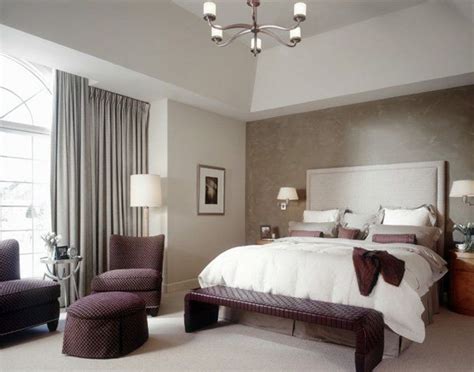 Sophisticated Look Of This Gray And Plum Bedroom Is