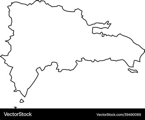 Outline Of The Map Of Dominican Republic Vector Image