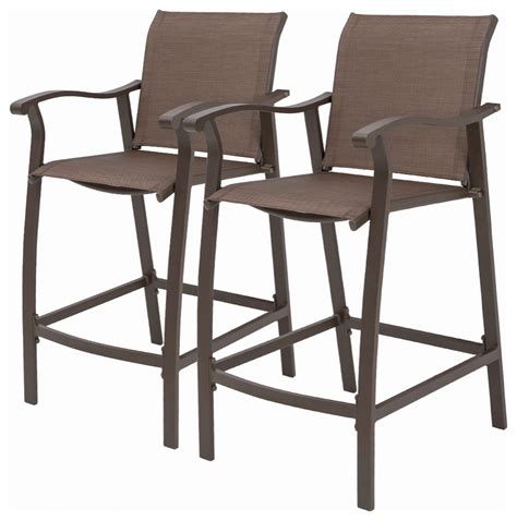 Outdoor Bar Stools Patio Bar Chairs Set Of 2 Transitional Outdoor