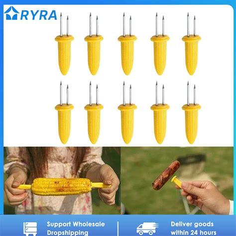 10pcs Corn Forks Stainless Steel Corn Holders Barbecue Tools Corn On