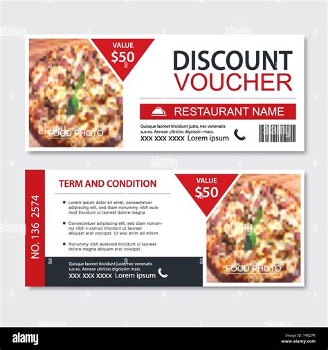 Discount T Voucher Fast Food Template Design Pizza Set Use For