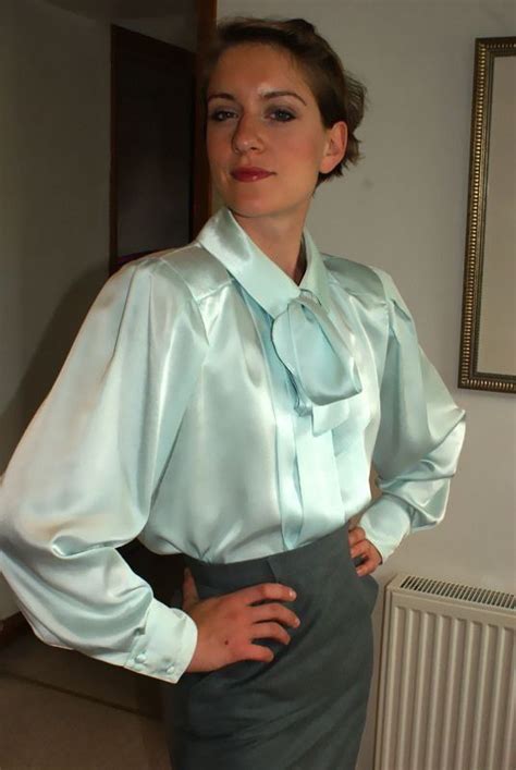 Fetishqueendom On Twitter Old Lady In Satin Blouse Shiny Blouse Gorgeous Blouses