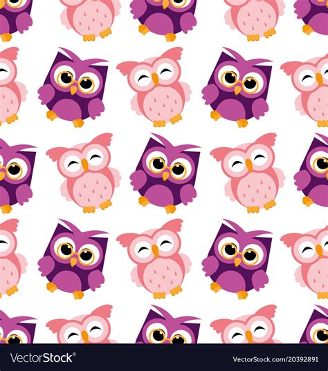 Colorful Owl Pattern Royalty Free Vector Image