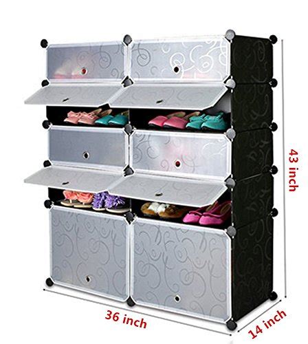 Unicoo Multi Use Diy Plastic 10 Cube Shoe Rack Organizer Bookcase
