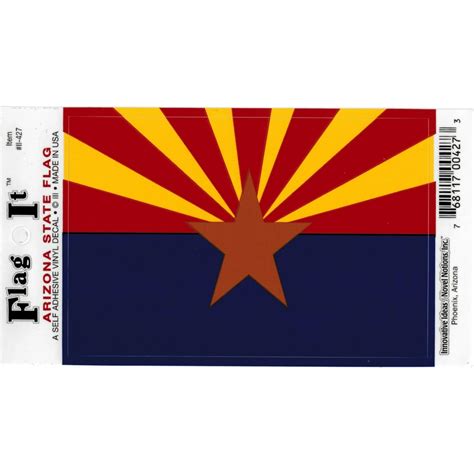Arizona State Flag Car Decal Sticker Pack Of 2 Blueredgold 325