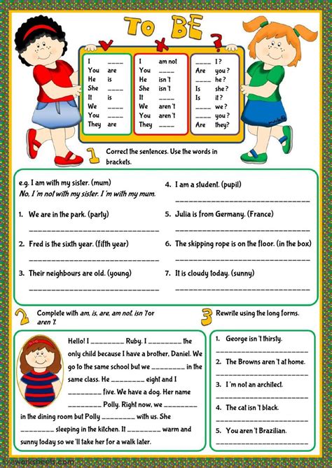 Puedes utilizar la forma contraída (i'm) o completa (i am) del verbo. Verb to be interactive and downloadable worksheet. You can ...