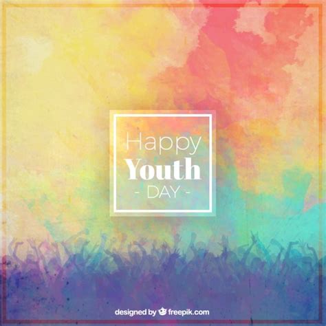 Colorful Background Of Youth Day Vector Free Download