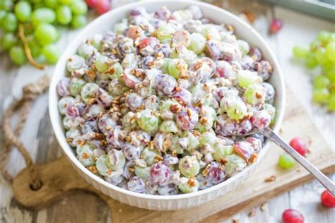 Grape Salad With Cream Cheese Vanilla Dressing Two Healthy Kitchens