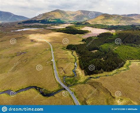 Road Winding In Connemara Region In Ireland Scenic Irish Countryside