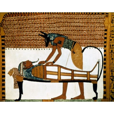 Ancient Egypt Anubis Nthe God Anubis Mummifies A Dead Body Painting In