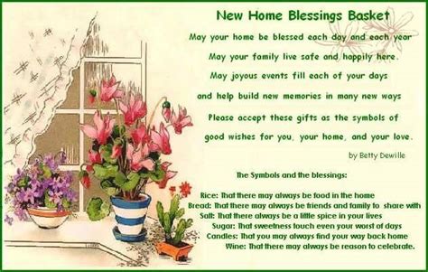New Home Blessings Basket Printable Poem Symbolic Ts Diy