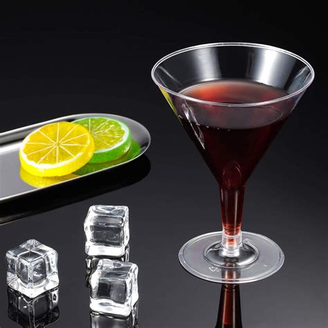 24pcs Clear Plastic Martini Glasses Disposable Martini Glasses 6 5 Oz Disposable Plastic Cup