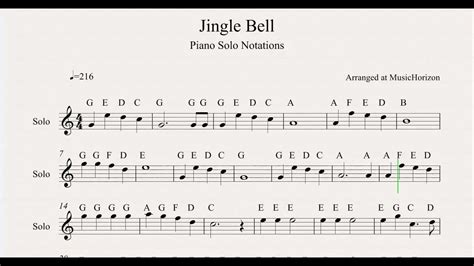 Jingle Bell Sheet Music Notations From Musichorizon Youtube